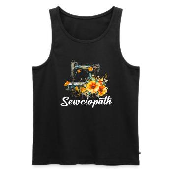 Sewciopath, Quilting sewing - Männer Premium Bio Tank Top - Schwarz - Vorne - Michal (187cm)