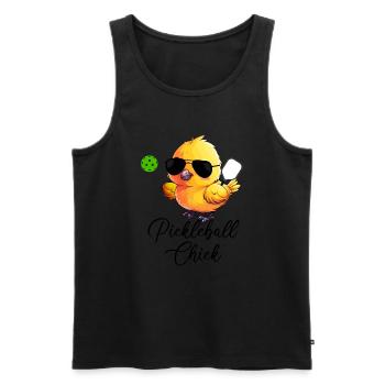 Pickleball Chick, funny pickleball - Men's Premium Organic Tank Top - black - Front - Michal (187cm)