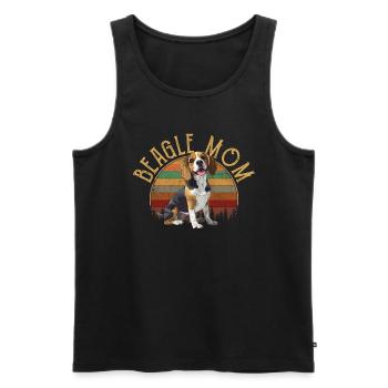 beagle maman beagle - Débardeur bio Premium Homme - noir - Devant - AI Model Male 178 light (178cm)