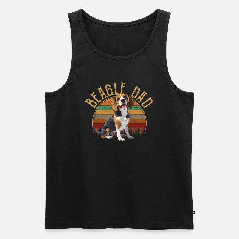 beagle dad beagle - Männer Premium Bio Tank Top - Schwarz