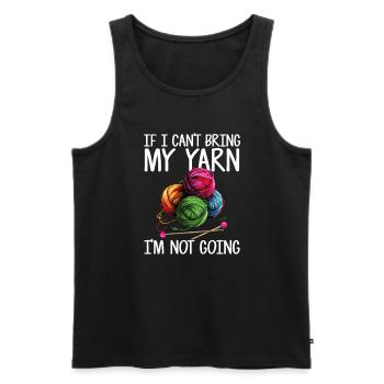 Yarn Knitting - Men's Premium Organic Tank Top - black - Front - AI Model Male 178 light (178cm)