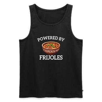 powered by frijoles - Männer Premium Bio Tank Top - Schwarz - Vorne - Michal (187cm)