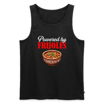 powered by frijoles - Männer Premium Bio Tank Top - Schwarz - Vorne - Michal (187cm)