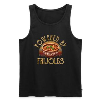 powered by frijoles - Männer Premium Bio Tank Top - Schwarz - Vorne - Michal (187cm)