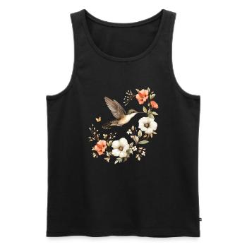 Hummingbird flowers - Männer Premium Bio Tank Top - Schwarz - Vorne - Michal (187cm)