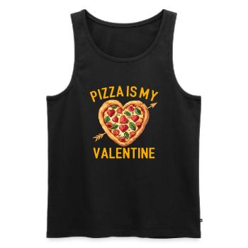 pizza is my valentine, valentines - Männer Premium Bio Tank Top - Schwarz - Vorne - Michal (187cm)