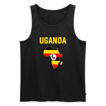 Uganda flag, american ugandan - Männer Premium Bio Tank Top - Schwarz - Vorne - Michal (187cm)