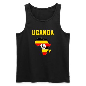 Uganda flag, american ugandan - Männer Premium Bio Tank Top - Schwarz - Vorne - Michal (187cm)