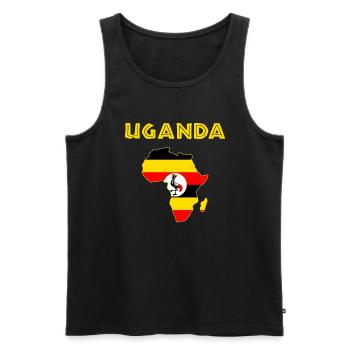 Uganda flag, american ugandan - Männer Premium Bio Tank Top - Schwarz - Vorne - Michal (187cm)