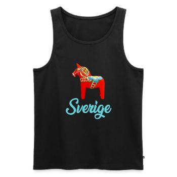 Dala Horse Sweden Swedish horse - Männer Premium Bio Tank Top - Schwarz - Vorne - AI Model Male 178 light (178cm)