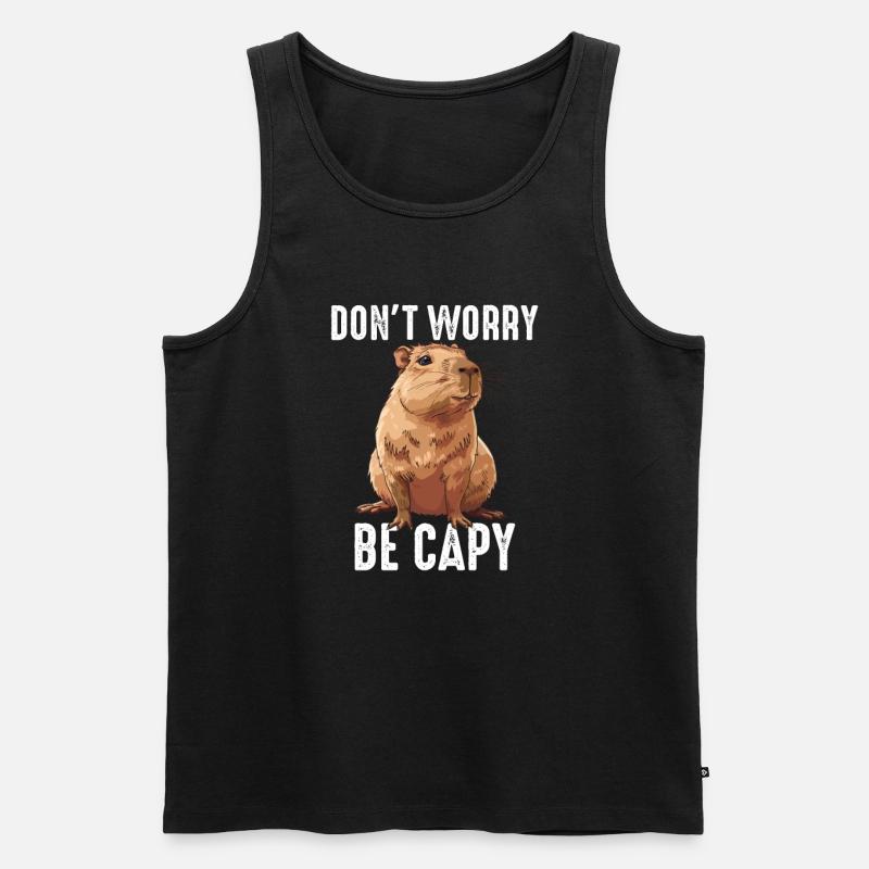 Capybara be capy - Männer Premium Bio Tank Top - Schwarz