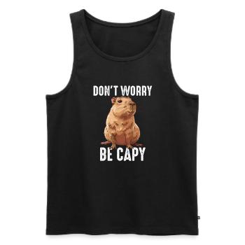 Capybara be capy - Débardeur bio Premium Homme - noir - Devant - Michal (187cm)
