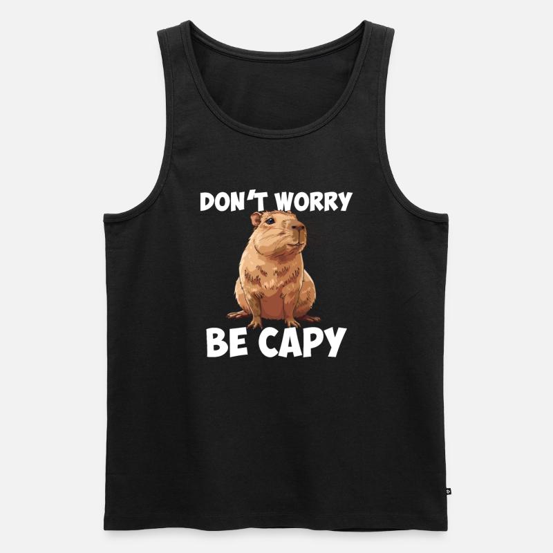 Capybara be capy - Männer Premium Bio Tank Top - Schwarz