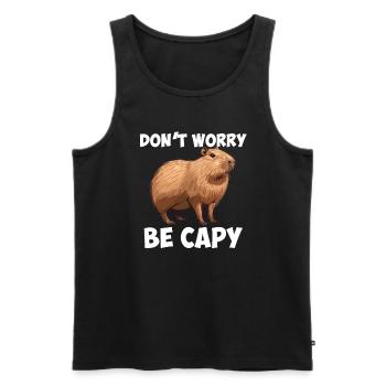 Capybara be capy - Men's Premium Organic Tank Top - black - Front - Michal (187cm)