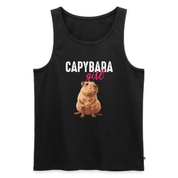 Capybara girl - Männer Premium Bio Tank Top - Schwarz - Vorne - Michal (187cm)