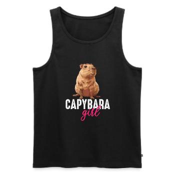 Capybara fille - Débardeur bio Premium Homme - noir - Devant - Michal (187cm)