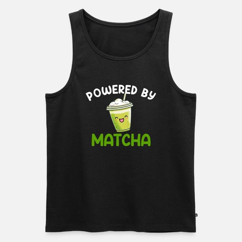 powered by matcha, matcha - Männer Premium Bio Tank Top - Schwarz