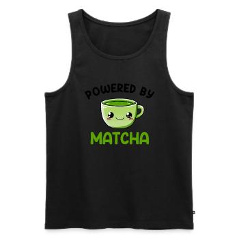 powered by matcha, matcha - Männer Premium Bio Tank Top - Schwarz - Vorne - Michal (187cm)