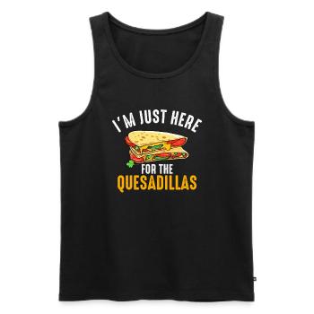 im just here for the quesadillas - Men's Premium Organic Tank Top - black - Front - AI Model Male 178 light (178cm)