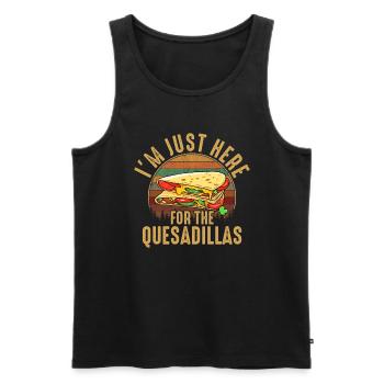 Je suis juste là pour les quesadillas - Débardeur bio Premium Homme - noir - Devant - Michal (187cm)