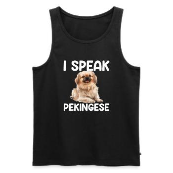Je parle pékinois - Débardeur bio Premium Homme - noir - Devant - AI Model Male 178 light (178cm)