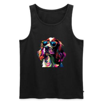 springer spaniel - Männer Premium Bio Tank Top - Schwarz - Vorne - AI Model Male 178 light (178cm)