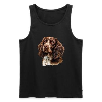 springer spaniel - Männer Premium Bio Tank Top - Schwarz - Vorne - AI Model Male 178 light (178cm)