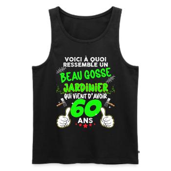 Mann 60 Jahre alter Gärtner gutaussehendes Kind Papa Onkel - Männer Premium Bio Tank Top - Schwarz - Vorne - AI Model Male 178 light (178cm)