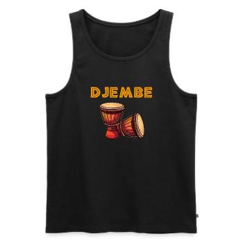 Djembe African Drums - Men's Premium Organic Tank Top - black - Front - AI Model Male 178 light (178cm)