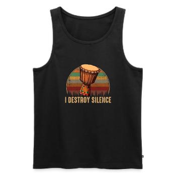 Djembe African Drums - Men's Premium Organic Tank Top - black - Front - AI Model Male 178 light (178cm)