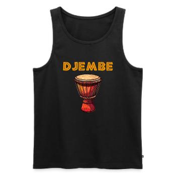 Djembe African Drums - Men's Premium Organic Tank Top - black - Front - AI Model Male 178 light (178cm)