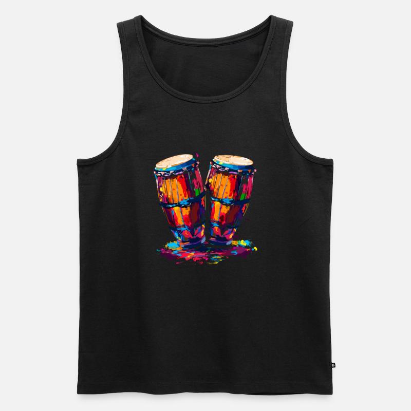 conga instrument drums - Männer Premium Bio Tank Top - Schwarz