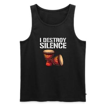 Djembe African Drums - Men's Premium Organic Tank Top - black - Front - AI Model Male 178 light (178cm)