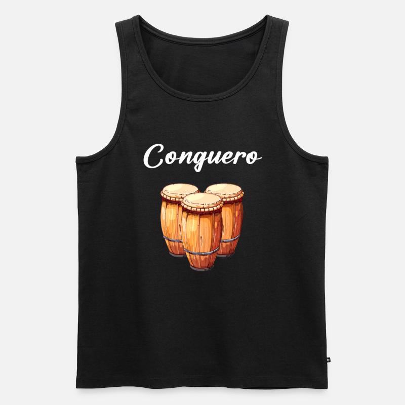 conga instrument drums - Männer Premium Bio Tank Top - Schwarz