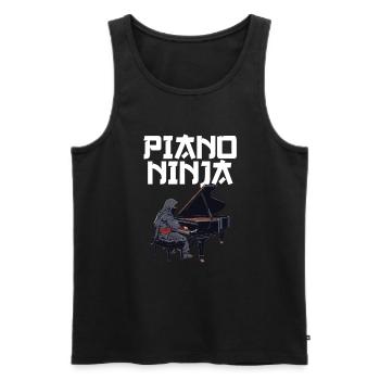 piano ninja instrument pianist piano - Männer Premium Bio Tank Top - Schwarz - Vorne - Michal (187cm)