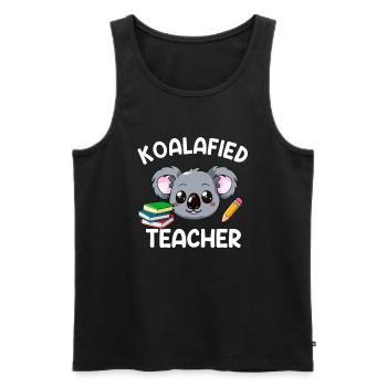 koalafied Teacher, Teacher Koala - Männer Premium Bio Tank Top - Schwarz - Vorne - Michal (187cm)