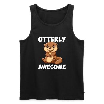otterly awesome, Otter - Männer Premium Bio Tank Top - Schwarz - Vorne - AI Model Male 178 light (178cm)