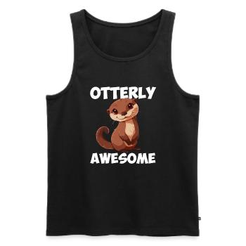 otterly awesome, Otter - Männer Premium Bio Tank Top - Schwarz - Vorne - AI Model Male 178 light (178cm)