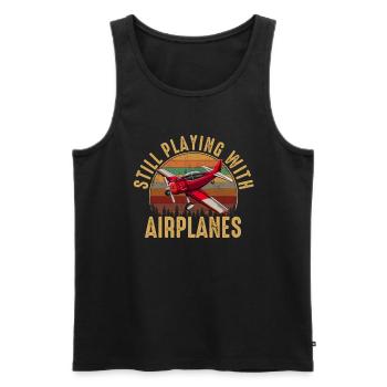 Still Playing With Airplanes RC Plane - Männer Premium Bio Tank Top - Schwarz - Vorne - Michal (187cm)