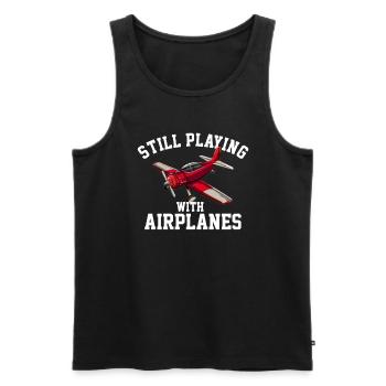 Still Playing With Airplanes RC Plane - Männer Premium Bio Tank Top - Schwarz - Vorne - Michal (187cm)