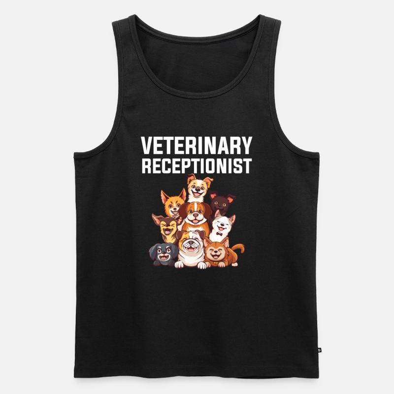 veterinary receptionist, veterinary - Männer Premium Bio Tank Top - Schwarz