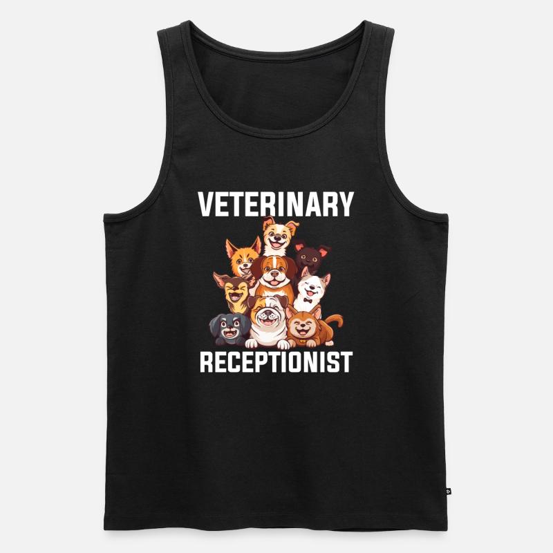 veterinary receptionist, veterinary - Männer Premium Bio Tank Top - Schwarz
