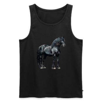 Vintage Friesian horse - Männer Premium Bio Tank Top - Schwarz - Vorne - Michal (187cm)
