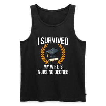 i survived my wifes nursing degree, nursing - Männer Premium Bio Tank Top - Schwarz - Vorne - Michal (187cm)