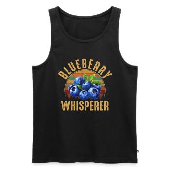 blueberry whisperer, blueberry - Männer Premium Bio Tank Top - Schwarz - Vorne - Michal (187cm)