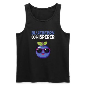 blueberry whisperer, blueberry - Männer Premium Bio Tank Top - Schwarz - Vorne - Michal (187cm)