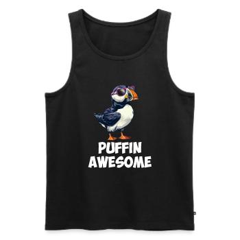 puffin awesome, puffin - Männer Premium Bio Tank Top - Schwarz - Vorne - Michal (187cm)