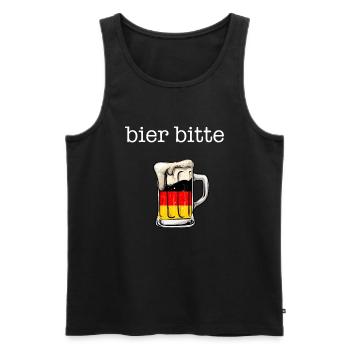 bier bitte, beer please deutsch, germany - Männer Premium Bio Tank Top - Schwarz - Vorne - Michal (187cm)