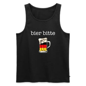 bier bitte, beer please deutsch, germany - Männer Premium Bio Tank Top - Schwarz - Vorne - Michal (187cm)