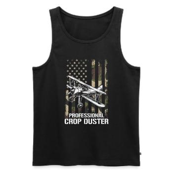 crop dusting American flag, cropdusting - Männer Premium Bio Tank Top - Schwarz - Vorne - Michal (187cm)